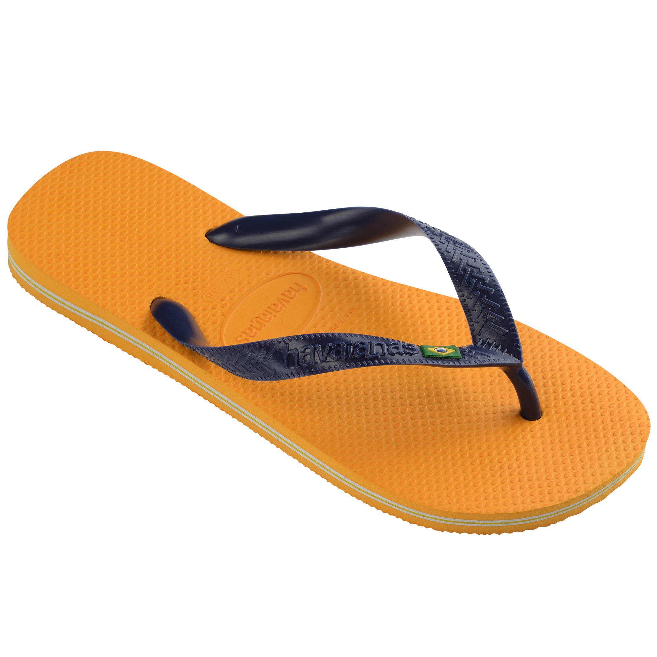 Ciabatte infradito da uomo arancioni con cinturini blu Havaianas Brasil, Brand, SKU p422000304, Immagine 0